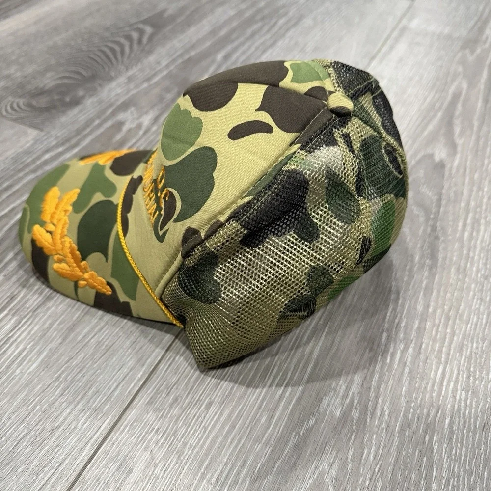 Vietnam Memorial Washington DC Snapback Trucker Hat‎ Cap Camo Gold